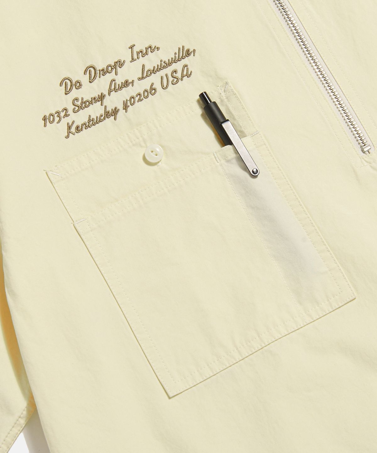 에스피오나지(ESPIONAGE) Blues Music Half Zip Work Shirt Cream