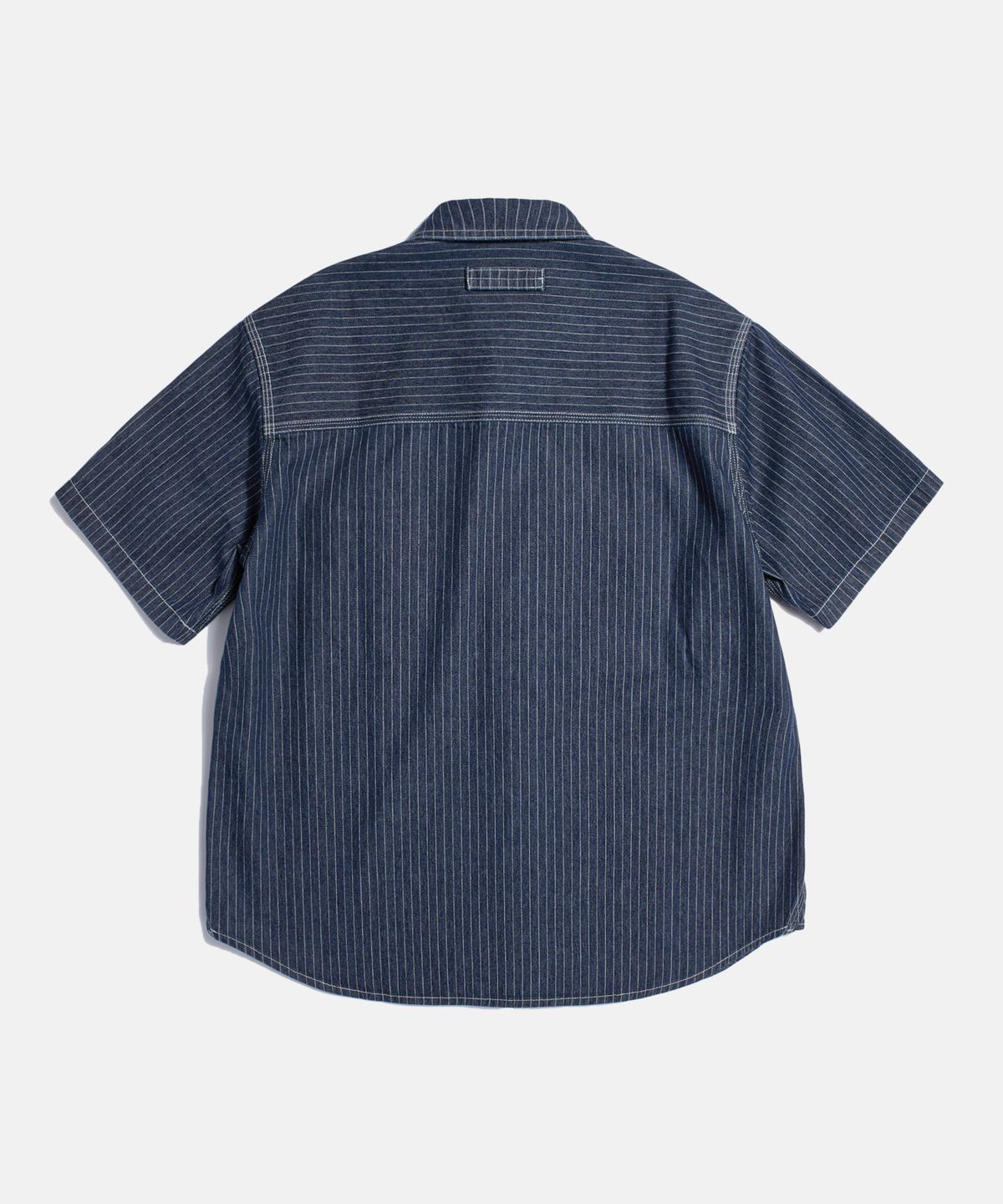 에스피오나지(ESPIONAGE) Stripe Denim S/S Railroad Shirt Indigo