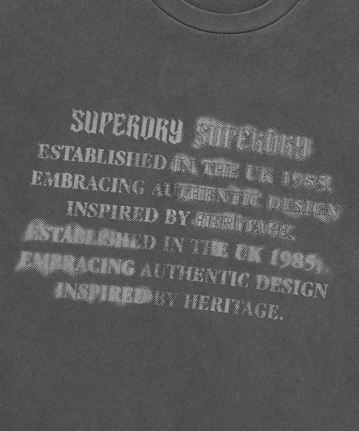 슈퍼드라이(SUPERDRY) 빈티지 레터링 티셔츠 차콜 SDUISCQ41CHL
