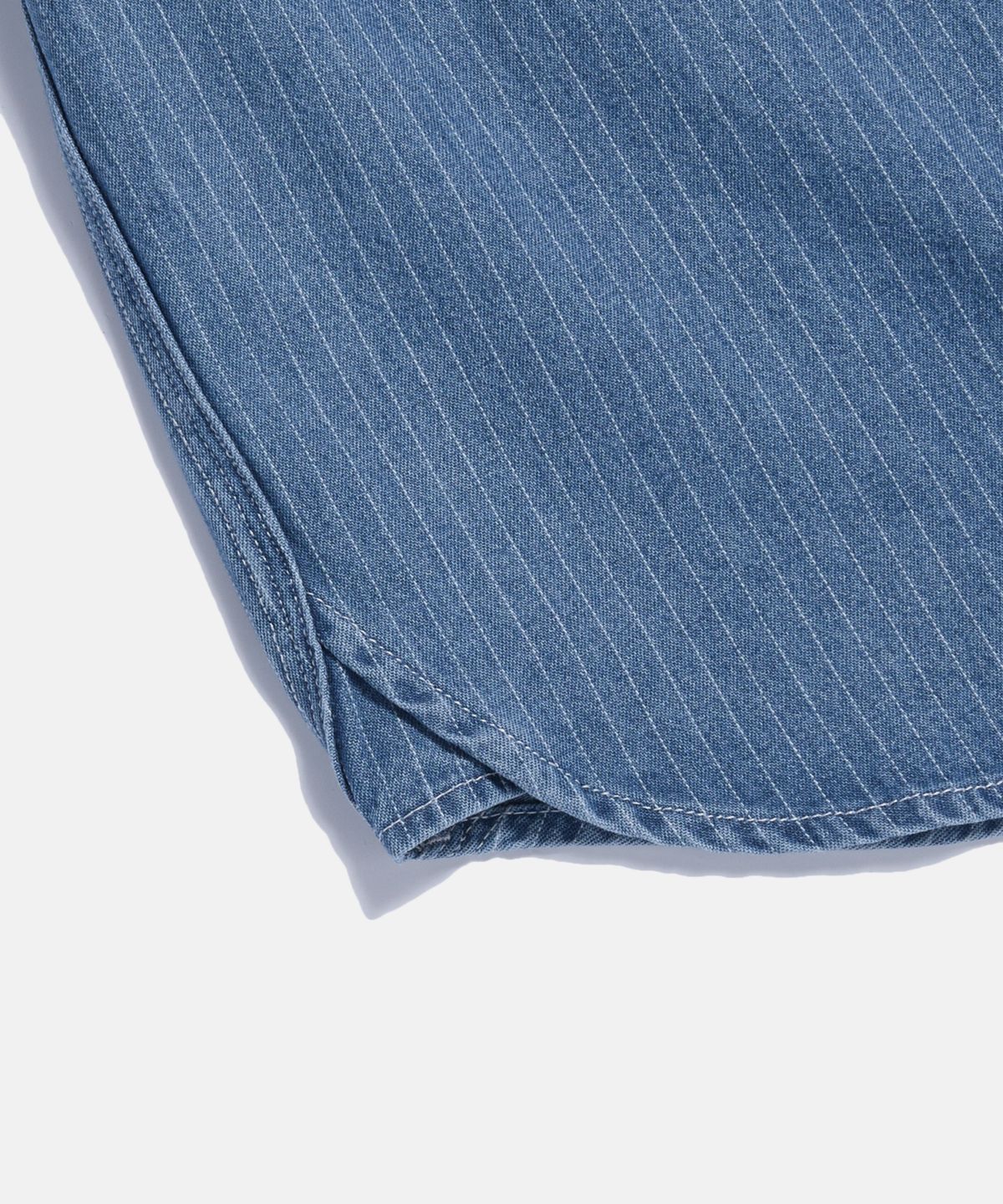 에스피오나지(ESPIONAGE) Stripe Denim S/S Railroad Shirt Light Indigo