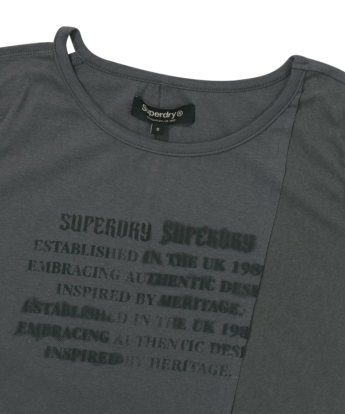 슈퍼드라이(SUPERDRY) 우먼스 커팅 슬리브리스 차콜 SDFIVCQ49CHL
