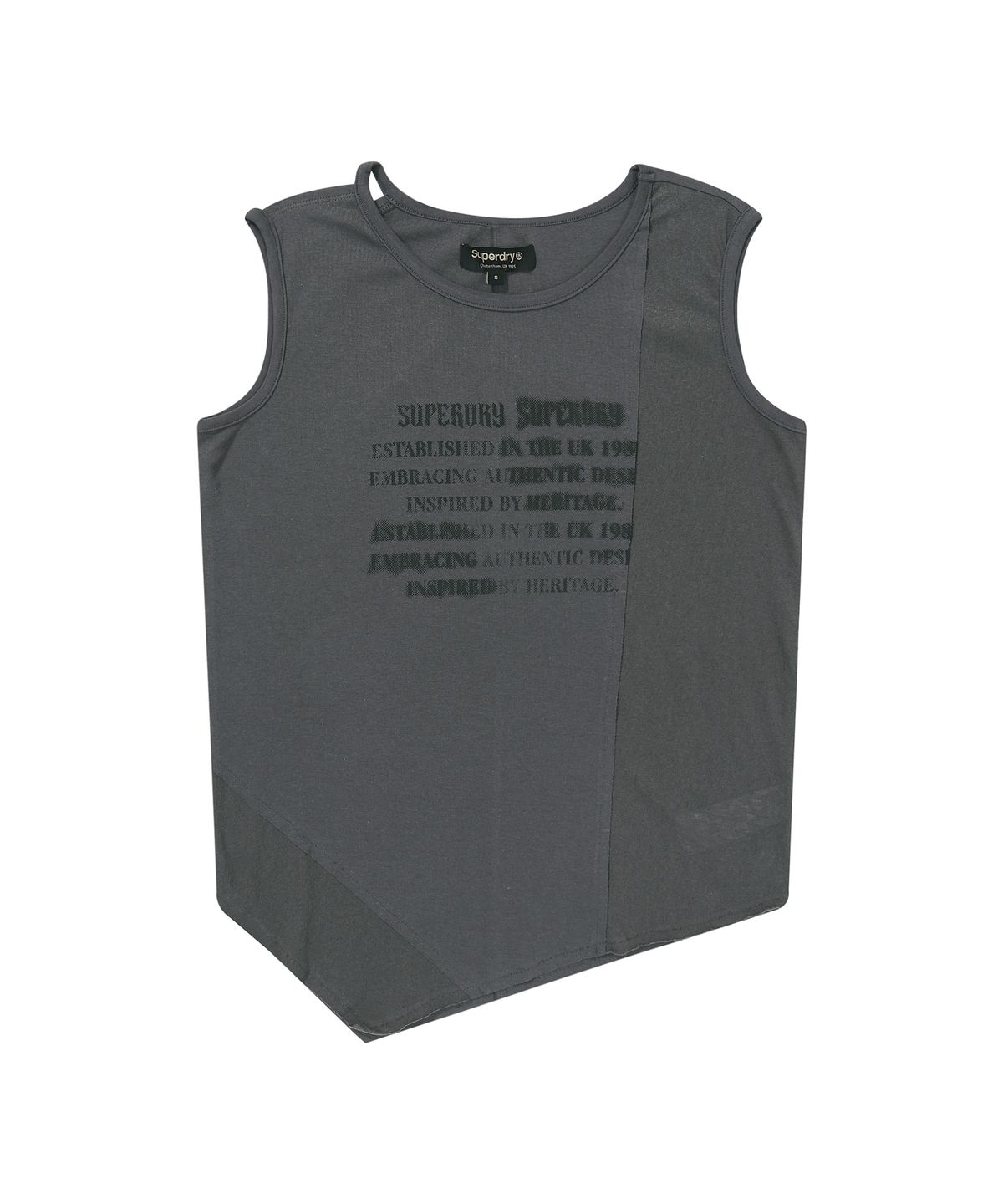 슈퍼드라이(SUPERDRY) 우먼스 커팅 슬리브리스 차콜 SDFIVCQ49CHL