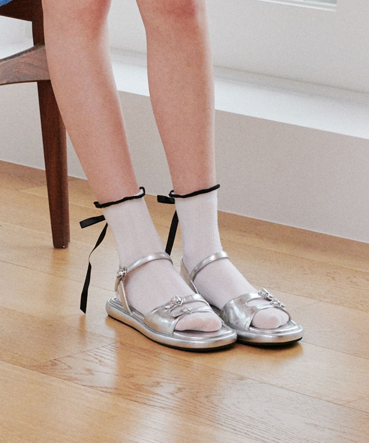 에이티티(ATT) Twin Heart Buckle Strap Sandals (att6008)
