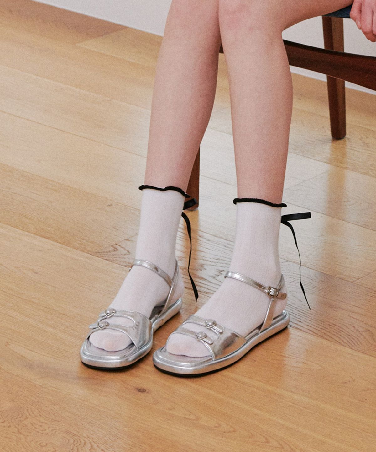 에이티티(ATT) Twin Heart Buckle Strap Sandals (att6008)