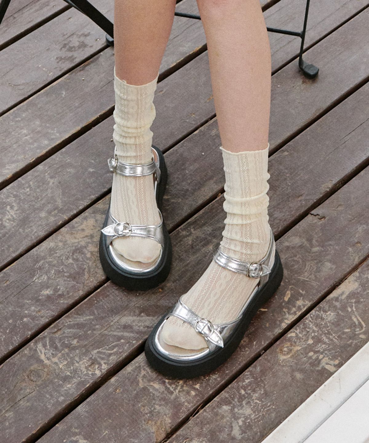 에이티티(ATT) Double Buckle Strap Platform Sandals (att6009)