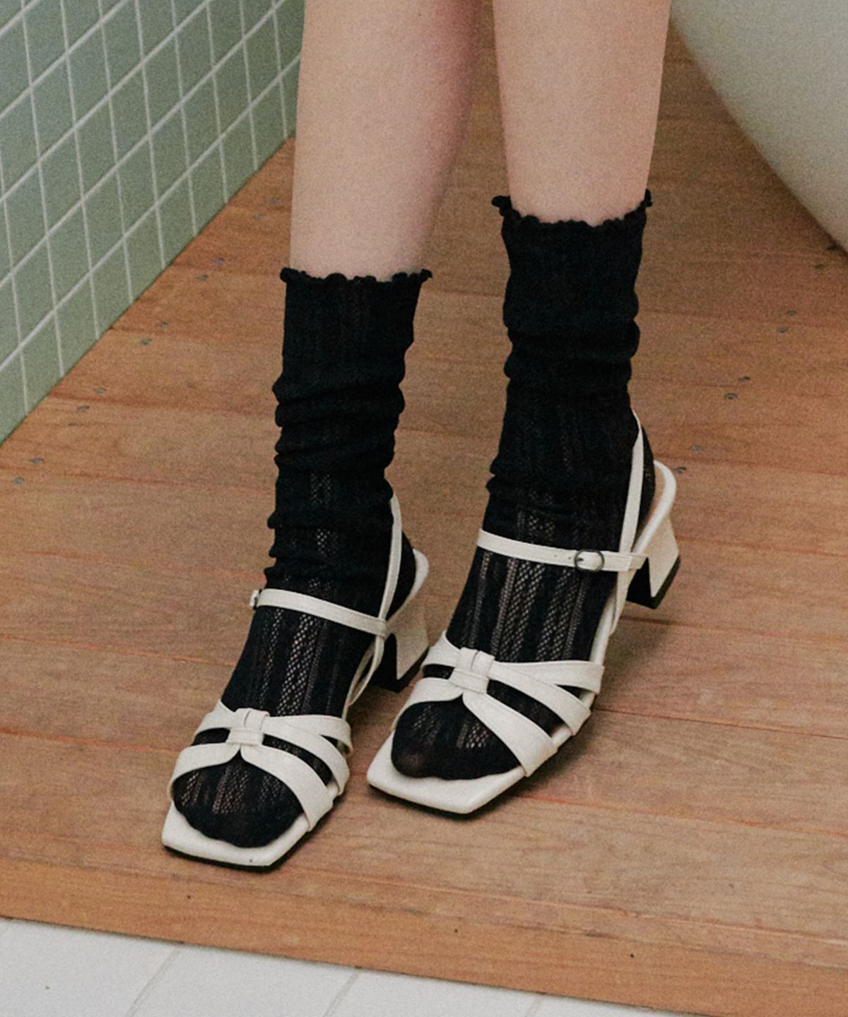 에이티티(ATT) Twist Strap Mid Heel Sandals (att8002)