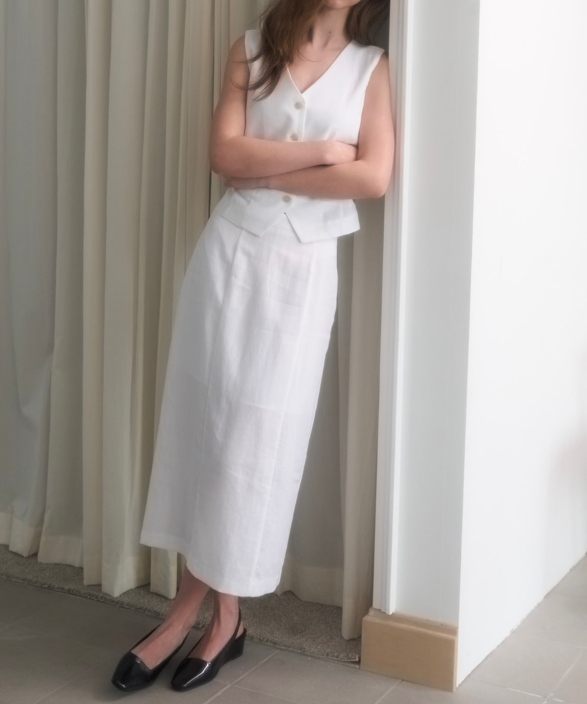 메리온(MERRYON) 카브라 린넨 롱스커트