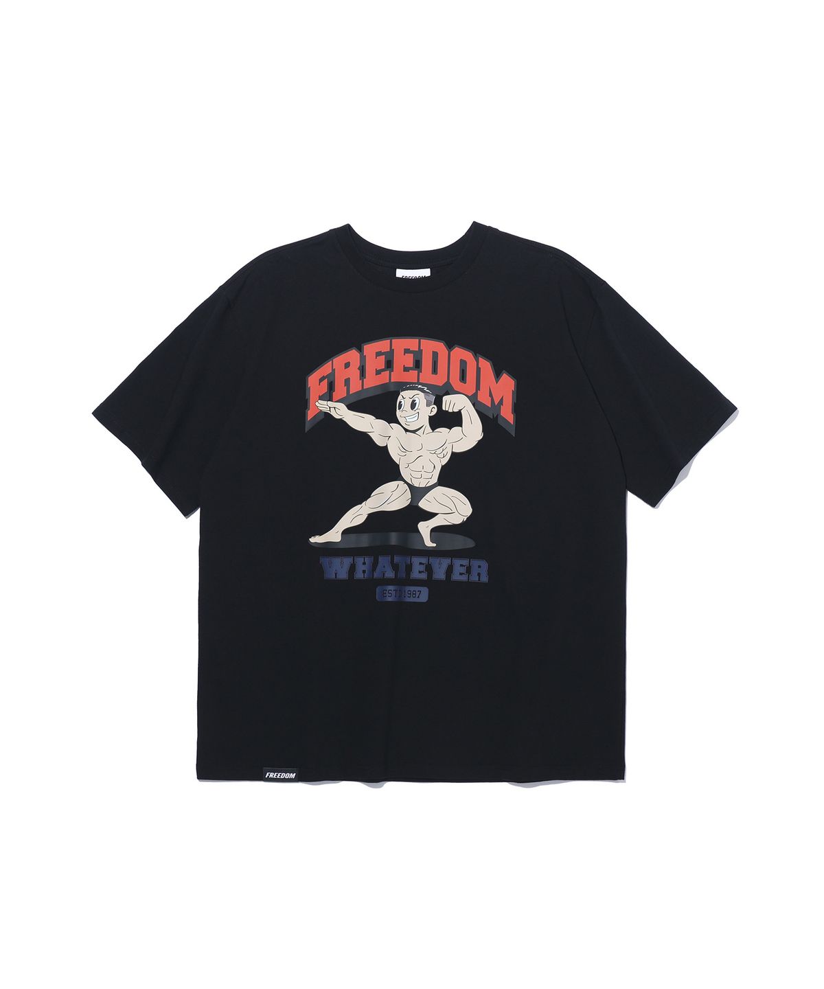 프리덤(FREEDOM) 시그니쳐 바이셉스 맨 프린팅 티셔츠 (블랙)