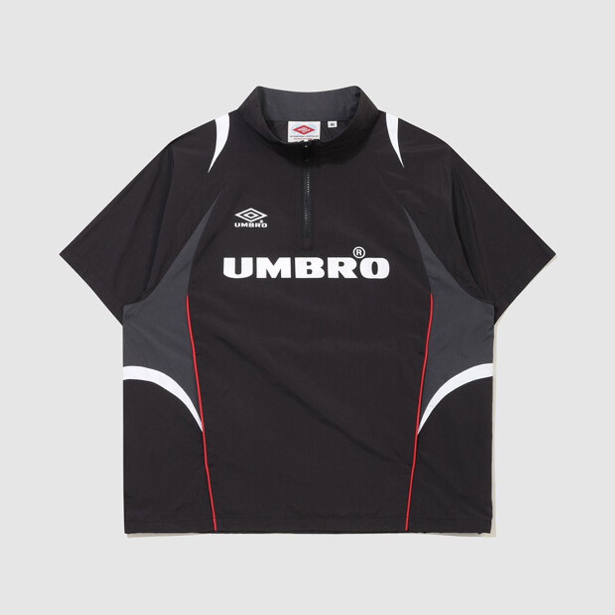 엄브로(UMBRO) HBL 풋볼 헤리티지 반팔 스탠넥 아노락 블랙 UR224CWT51