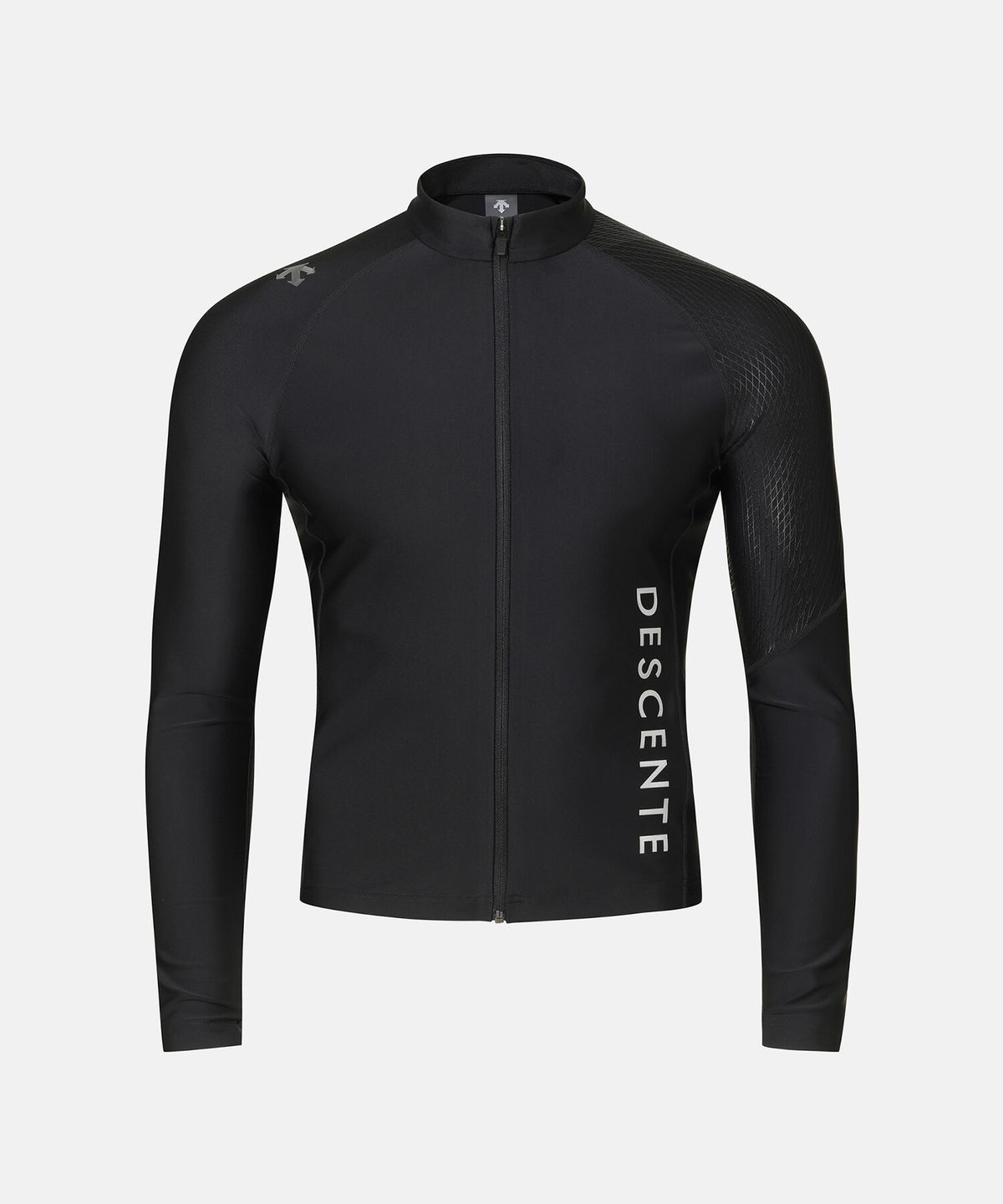 데상트(DESCENTE) 워딩 긴팔 래쉬가드 집업 자켓 블랙 SR223EKT51