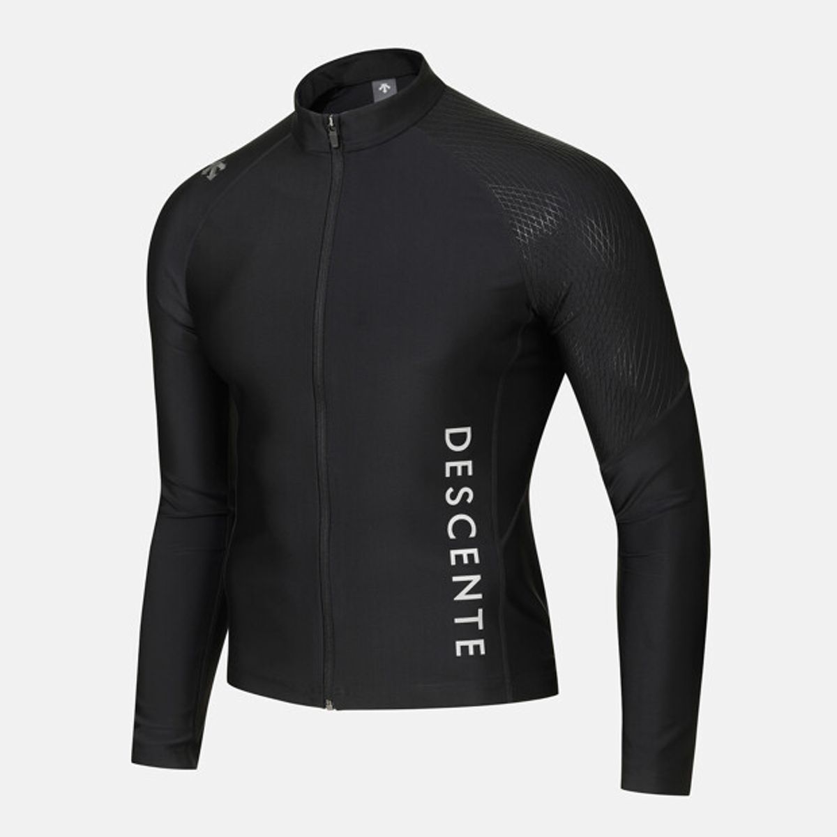 데상트(DESCENTE) 워딩 긴팔 래쉬가드 집업 자켓 블랙 SR223EKT51