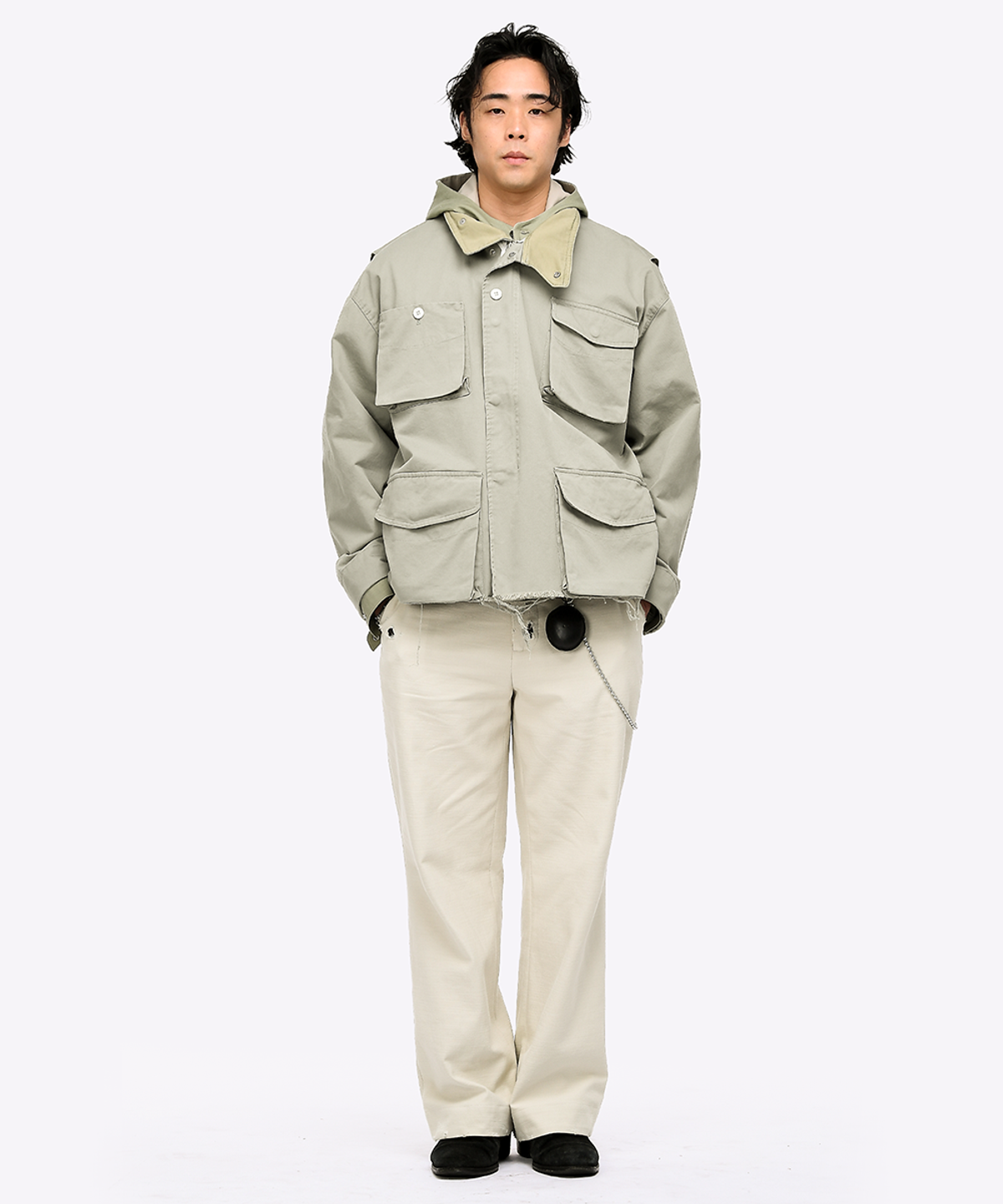 퀘스트앤게스트(QUEST&GUEST) M65 Cut-off Field Parka (Green)
