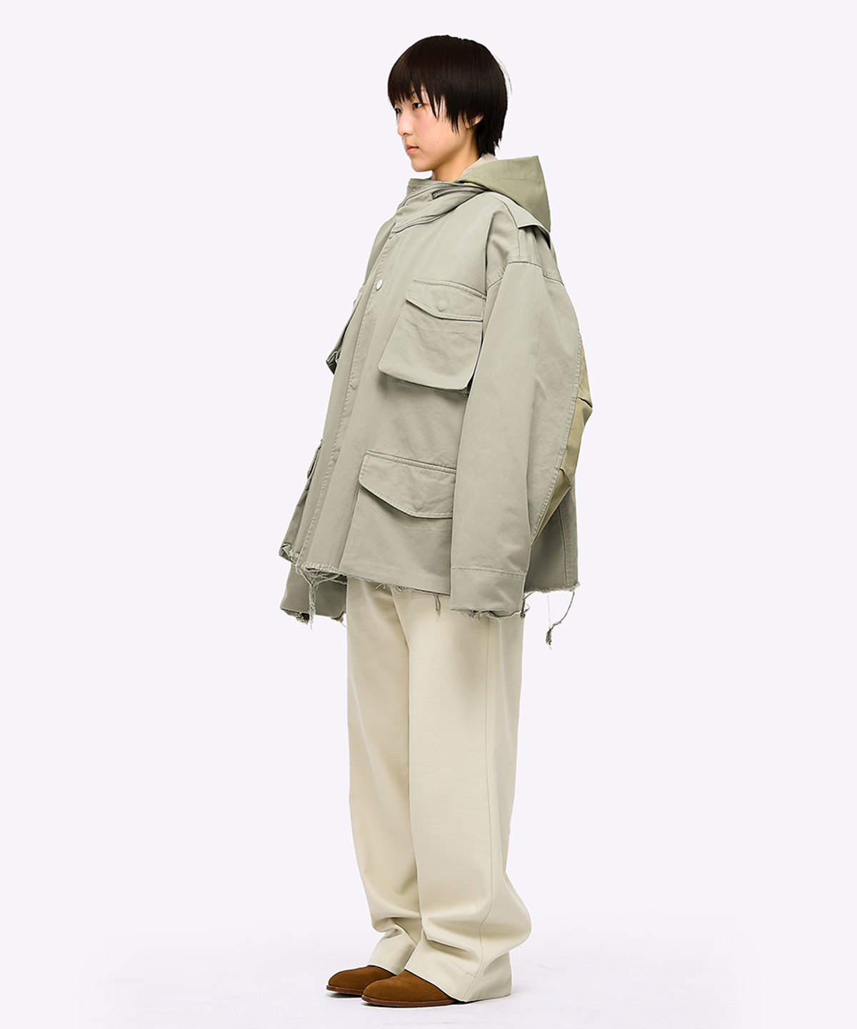 퀘스트앤게스트(QUEST&GUEST) M65 Cut-off Field Parka (Green)