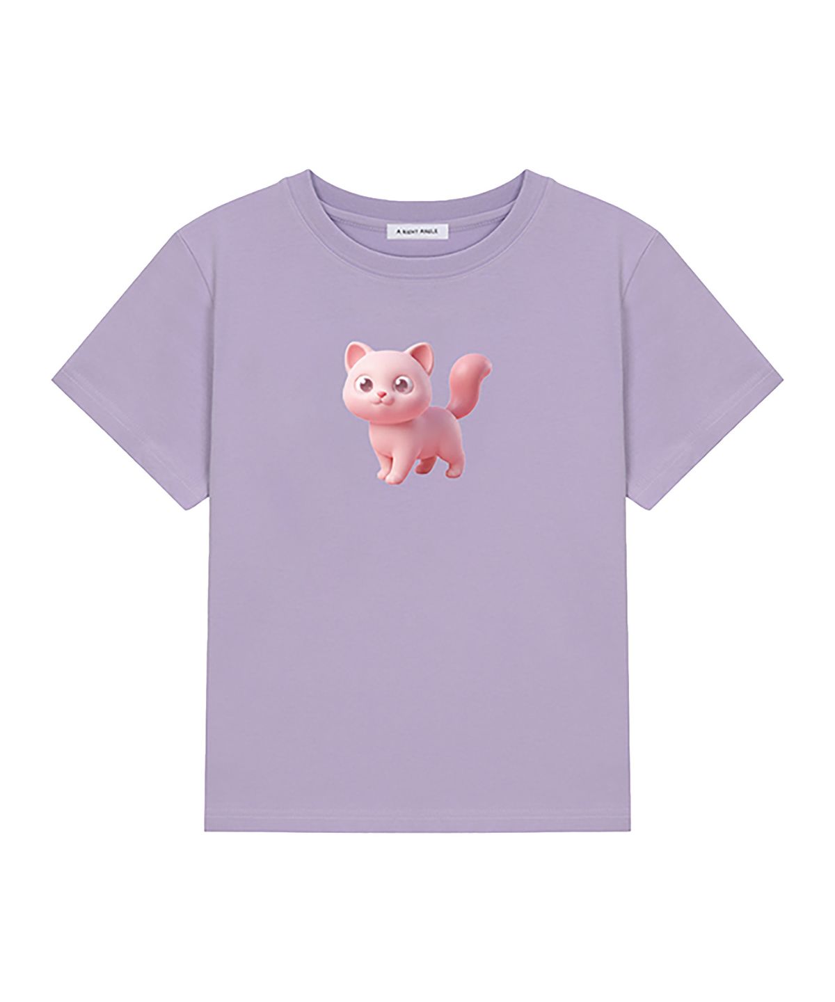 어라이트앵글(ARIGHTANGLE) PINK CAT CROP TEE (3 COLOR)