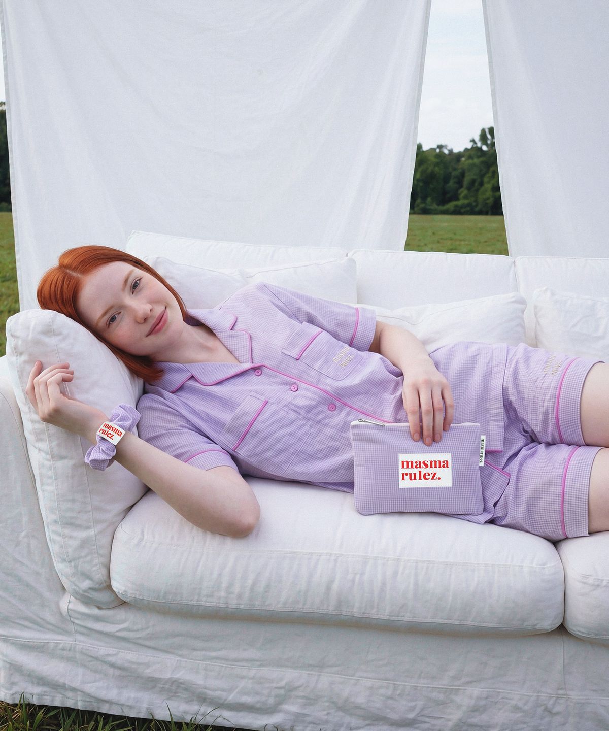 마스마룰즈 어패럴(MASMARULEZ APPAREL) [SET] Midnight Classic Pajama Set-Up_Pink Purple