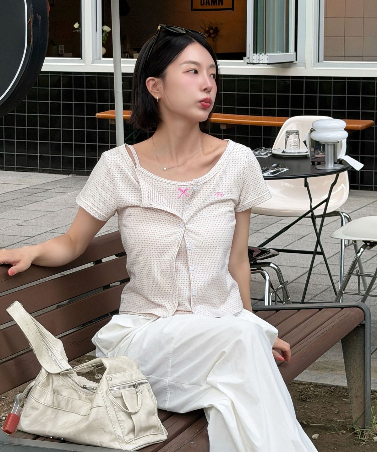 마스마룰즈 어패럴(MASMARULEZ APPAREL) [SET] Mini Flower Cotton Cardigan Set-Up_Ivory
