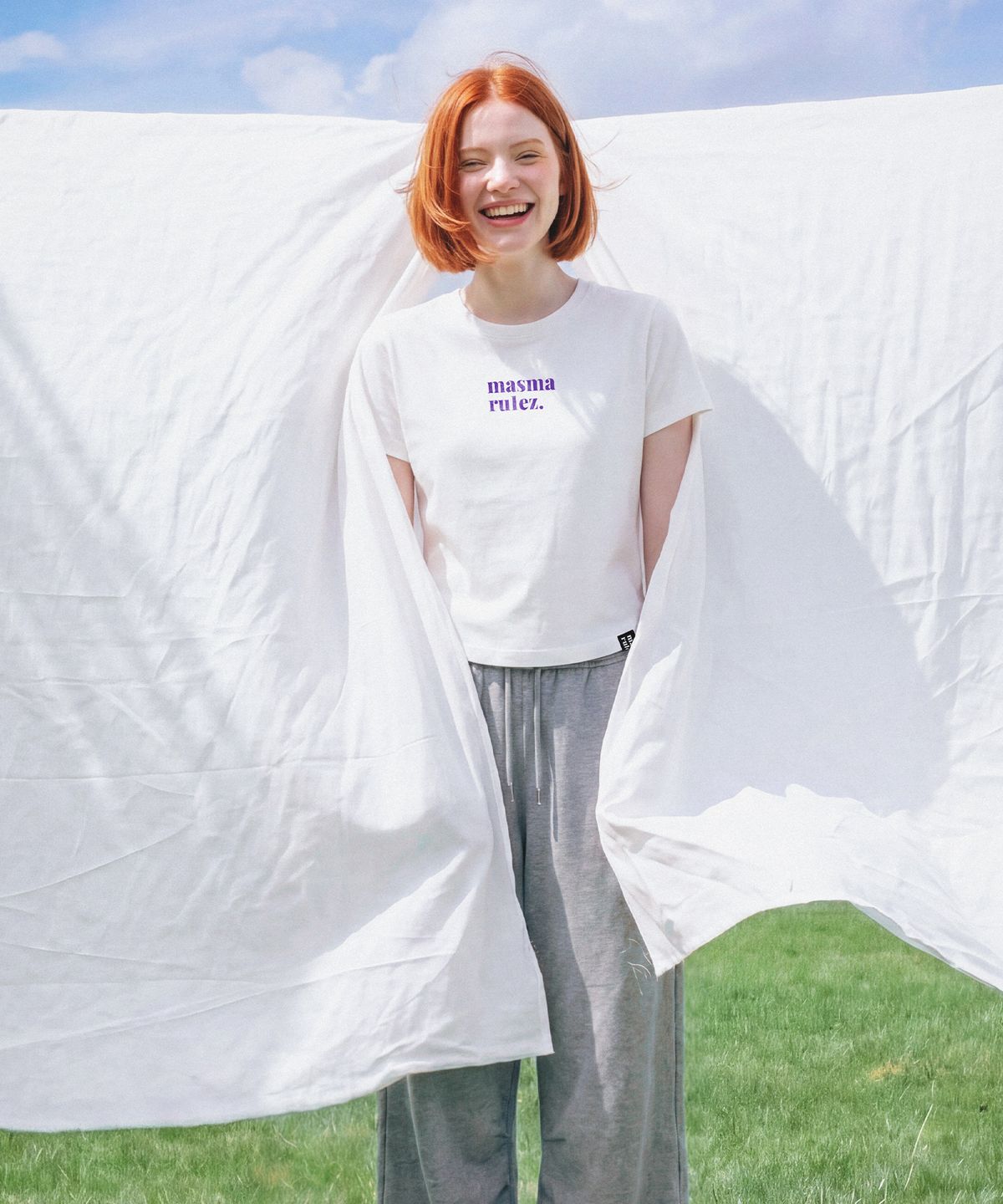 마스마룰즈 어패럴(MASMARULEZ APPAREL) MSMRZ Crop T-shirt_White_6 Colors