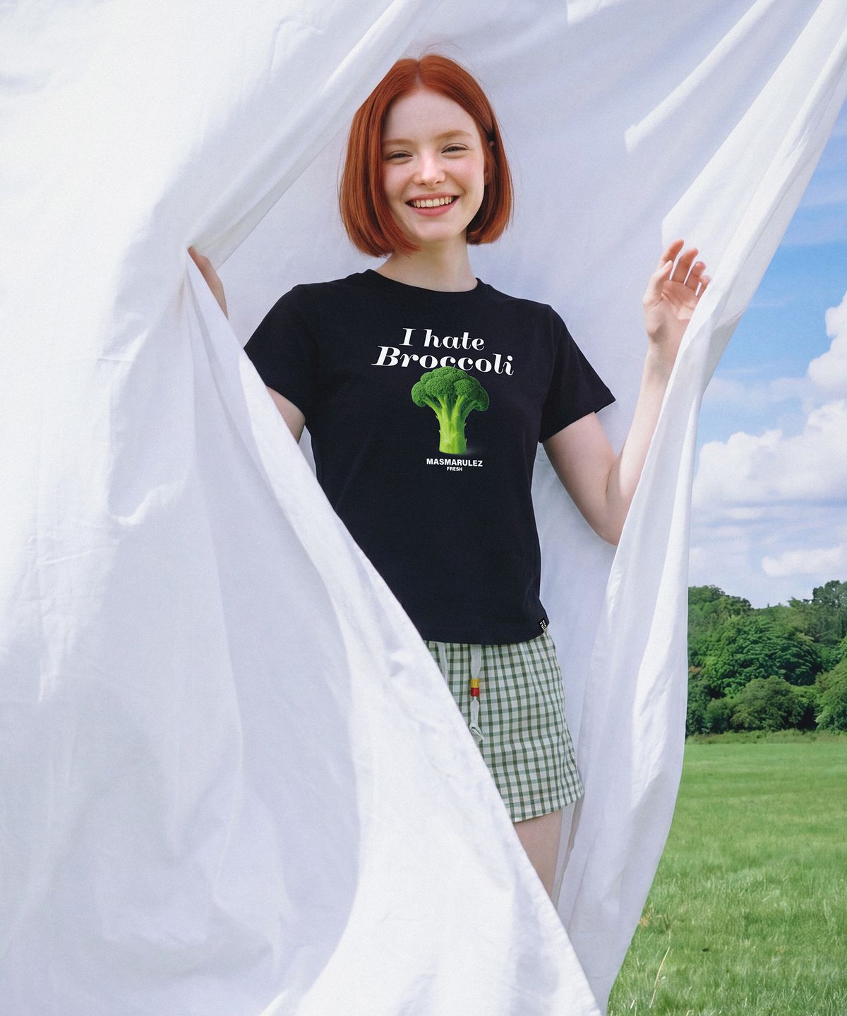 마스마룰즈 어패럴(MASMARULEZ APPAREL) Hate Broccoli Crop T-Shirt_2 Colors