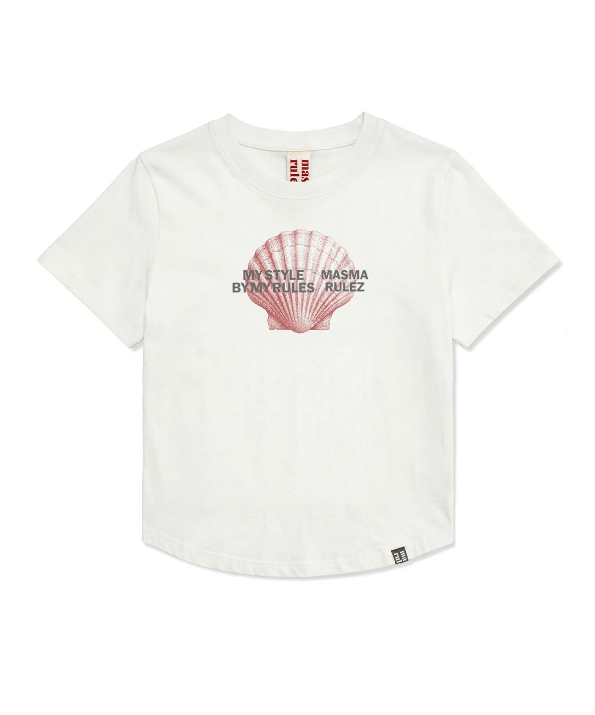 마스마룰즈 어패럴(MASMARULEZ APPAREL) Point Draw Scallop Crop T-shirt_2 Colors