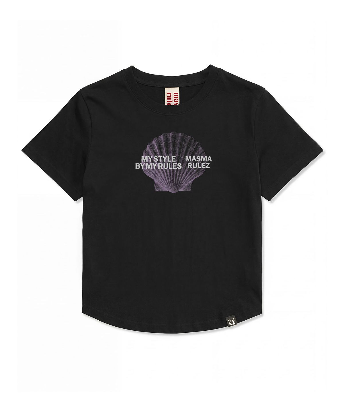 마스마룰즈 어패럴(MASMARULEZ APPAREL) Point Draw Scallop Crop T-shirt_2 Colors