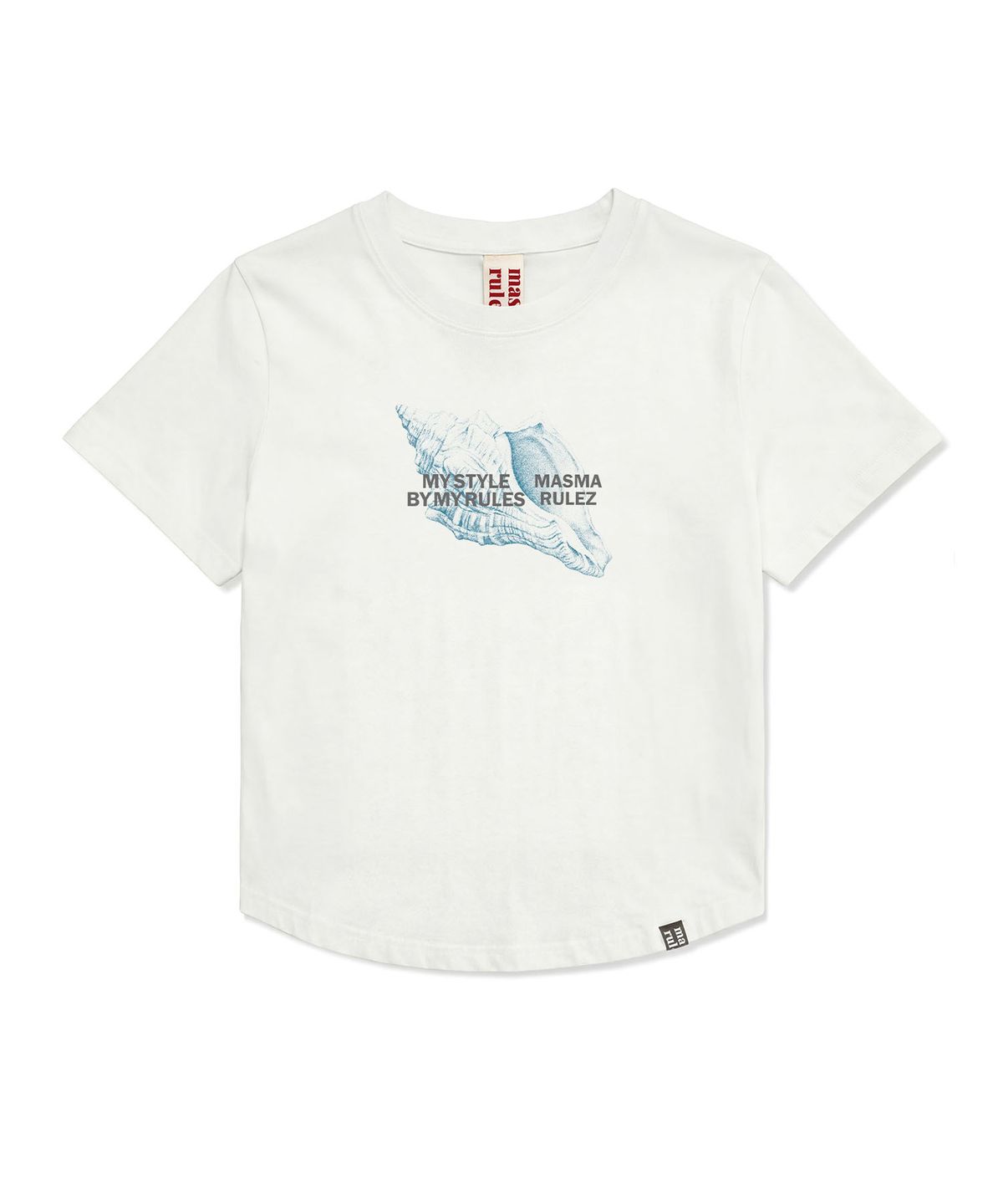 마스마룰즈 어패럴(MASMARULEZ APPAREL) Point Draw Conch Crop T-shirt_2 Colors