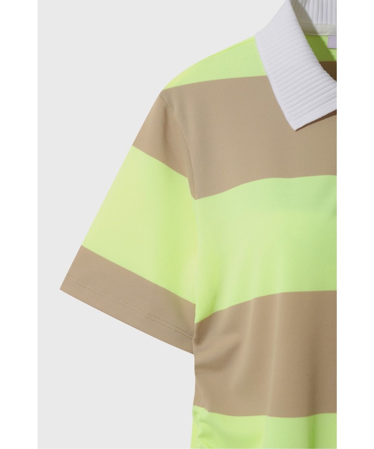 왁(WAAC) Women Side Shirring Stripe Polo WWTCM26303BEX
