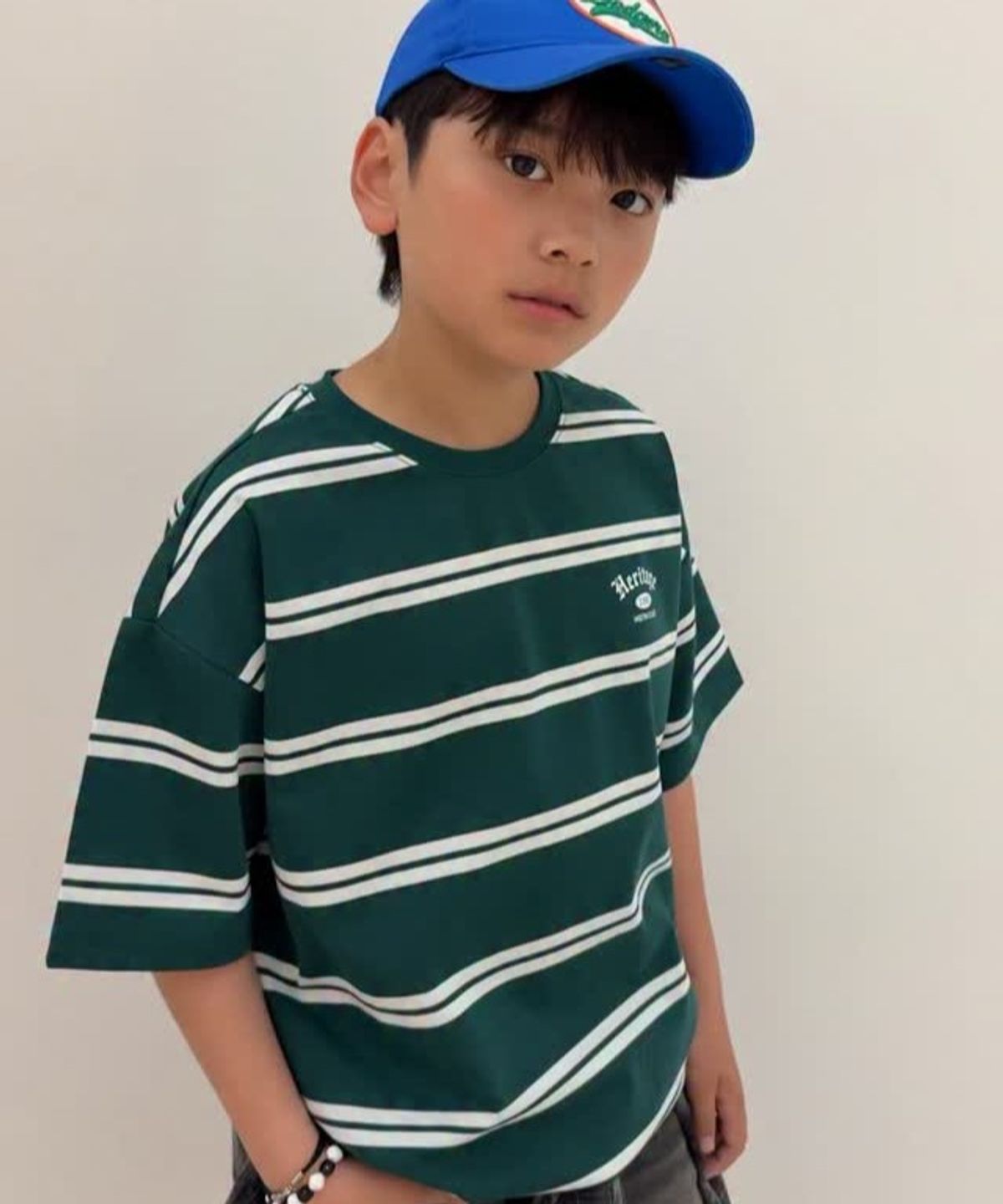 행텐 틴즈(HANGTEN TEENS) 틴즈 스트라이프 반팔 티셔츠_347(14570-031-409-15)