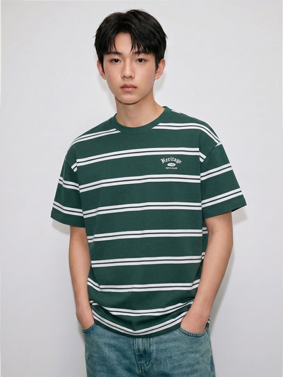 행텐 틴즈(HANGTEN TEENS) 틴즈 스트라이프 반팔 티셔츠_347(14570-031-409-15)