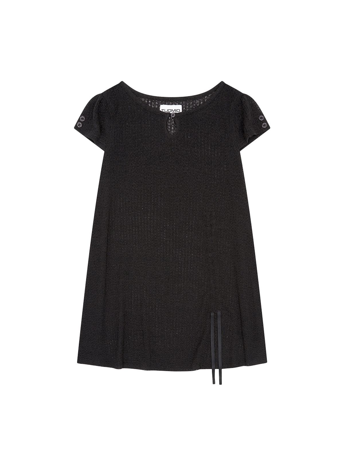 뚜오미오(TUOMIO) CROCHET MINI DRESS [BLACK]