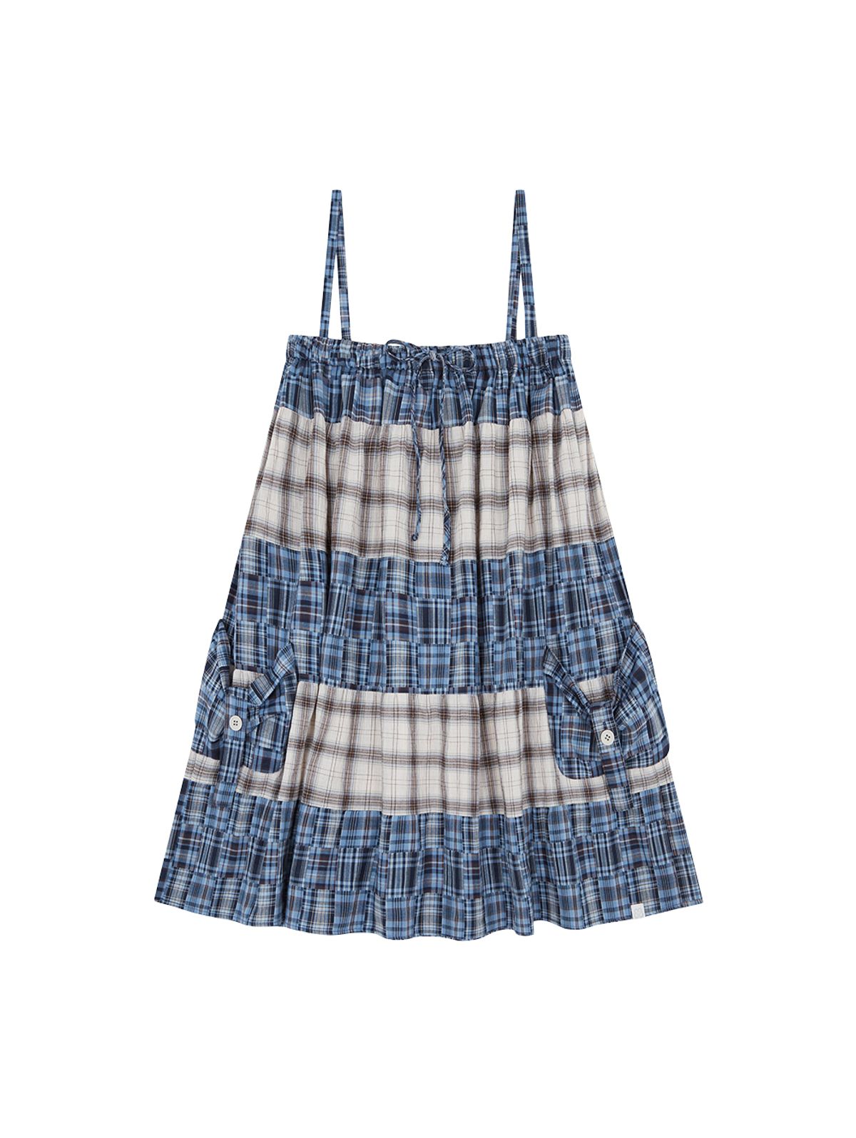 뚜오미오(TUOMIO) 2-WAY PATCHWORK SKIRT [IVORY]