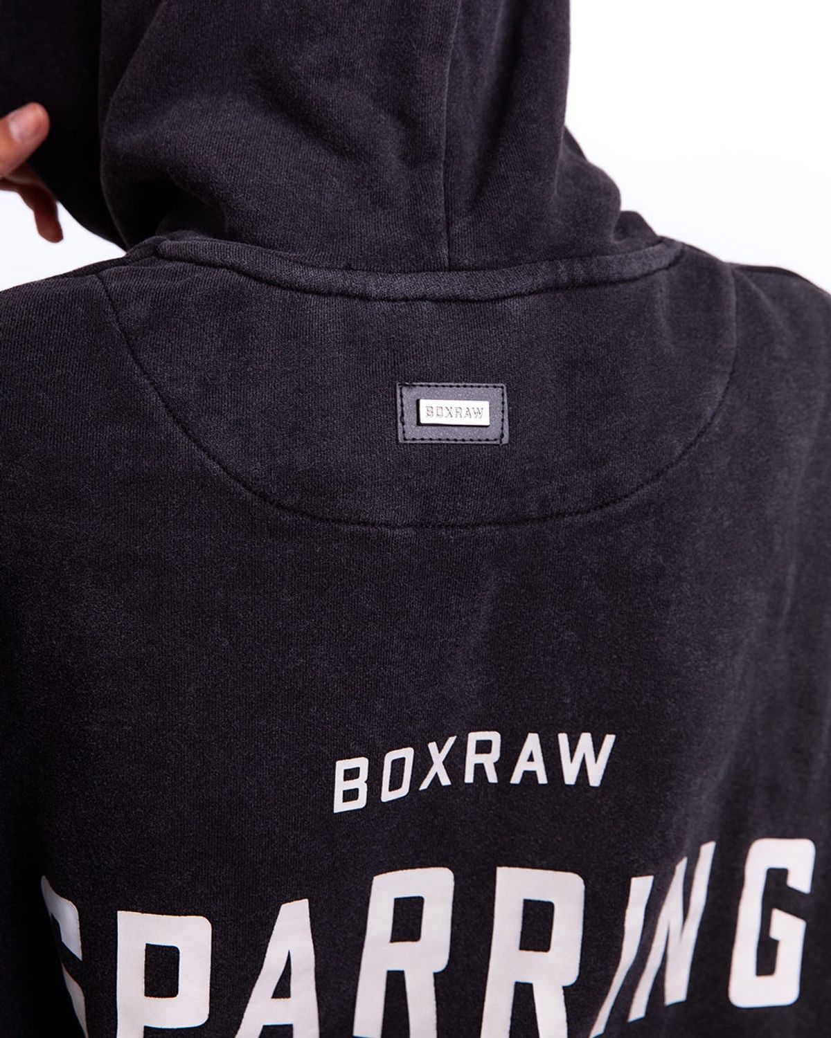복스로(BOXRAW) 스파링 클럽 오버사이즈 후디 - 여성 W BXRW-SPCLH-W [워시드 블랙]
