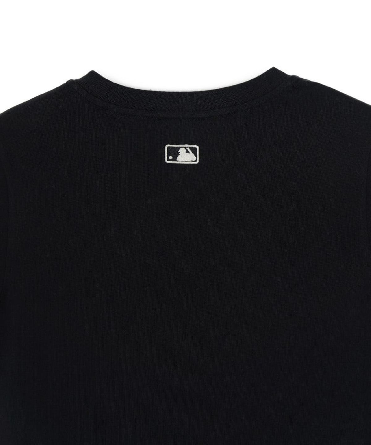 엠엘비(MLB) 여성 컷아웃 디테일 슬림 세미 크롭 반팔 티셔츠 LA (Black)