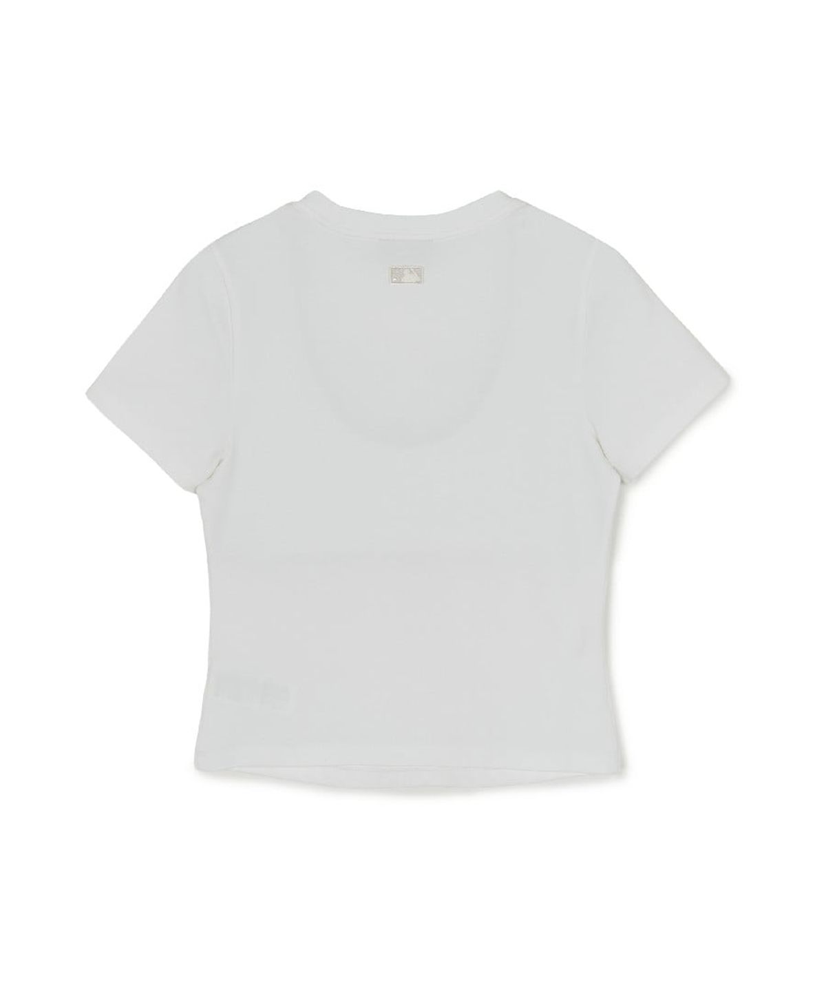 엠엘비(MLB) 여성 컷아웃 디테일 슬림 세미 크롭 반팔 티셔츠 NY (White)