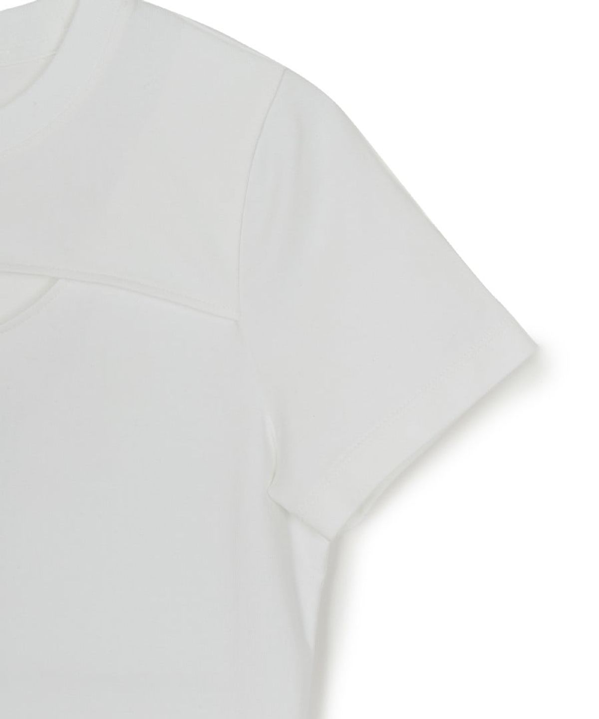 엠엘비(MLB) 여성 컷아웃 디테일 슬림 세미 크롭 반팔 티셔츠 NY (White)