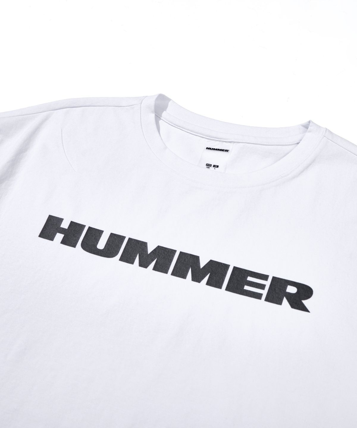 험머(HUMMER) 시그니처 레터링 로고 에어 쿨 기능성 반팔 티셔츠 화이트