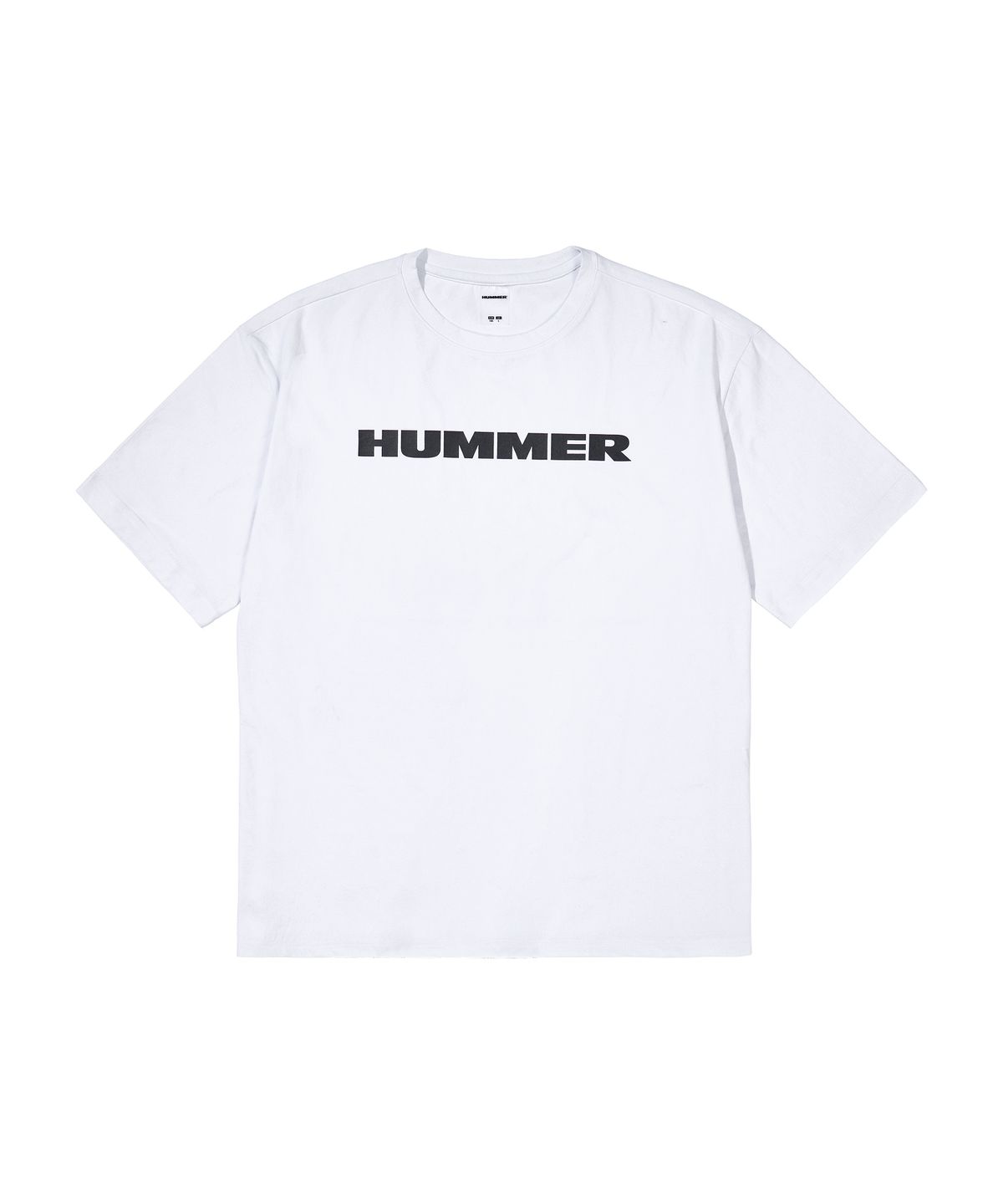 험머(HUMMER) 시그니처 레터링 로고 에어 쿨 기능성 반팔 티셔츠 화이트