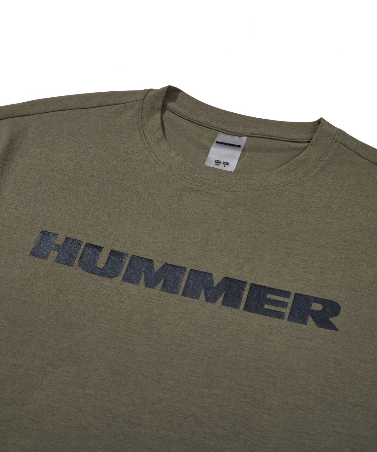 험머(HUMMER) 시그니처 레터링 로고 에어 쿨 기능성 반팔 티셔츠 카키