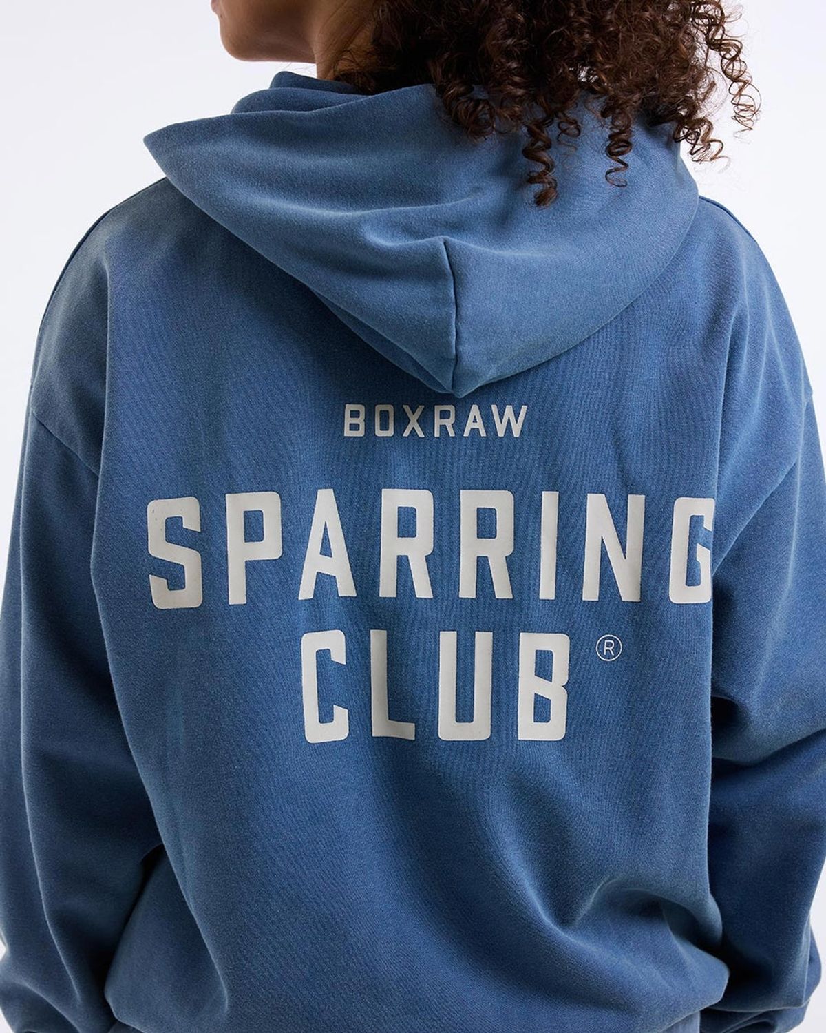 복스로(BOXRAW) 스파링 클럽 오버사이즈 후디 - 여성 W BXRW-SPCLH-W [워시드 베이비 블루]
