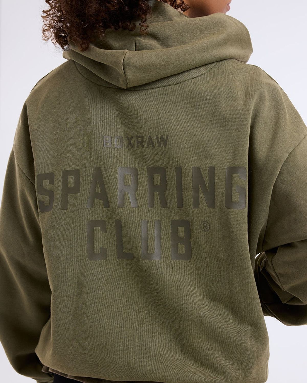 복스로(BOXRAW) 스파링 클럽 오버사이즈 후디 - 여성 W BXRW-SPCLH-W [워시드 올리브]