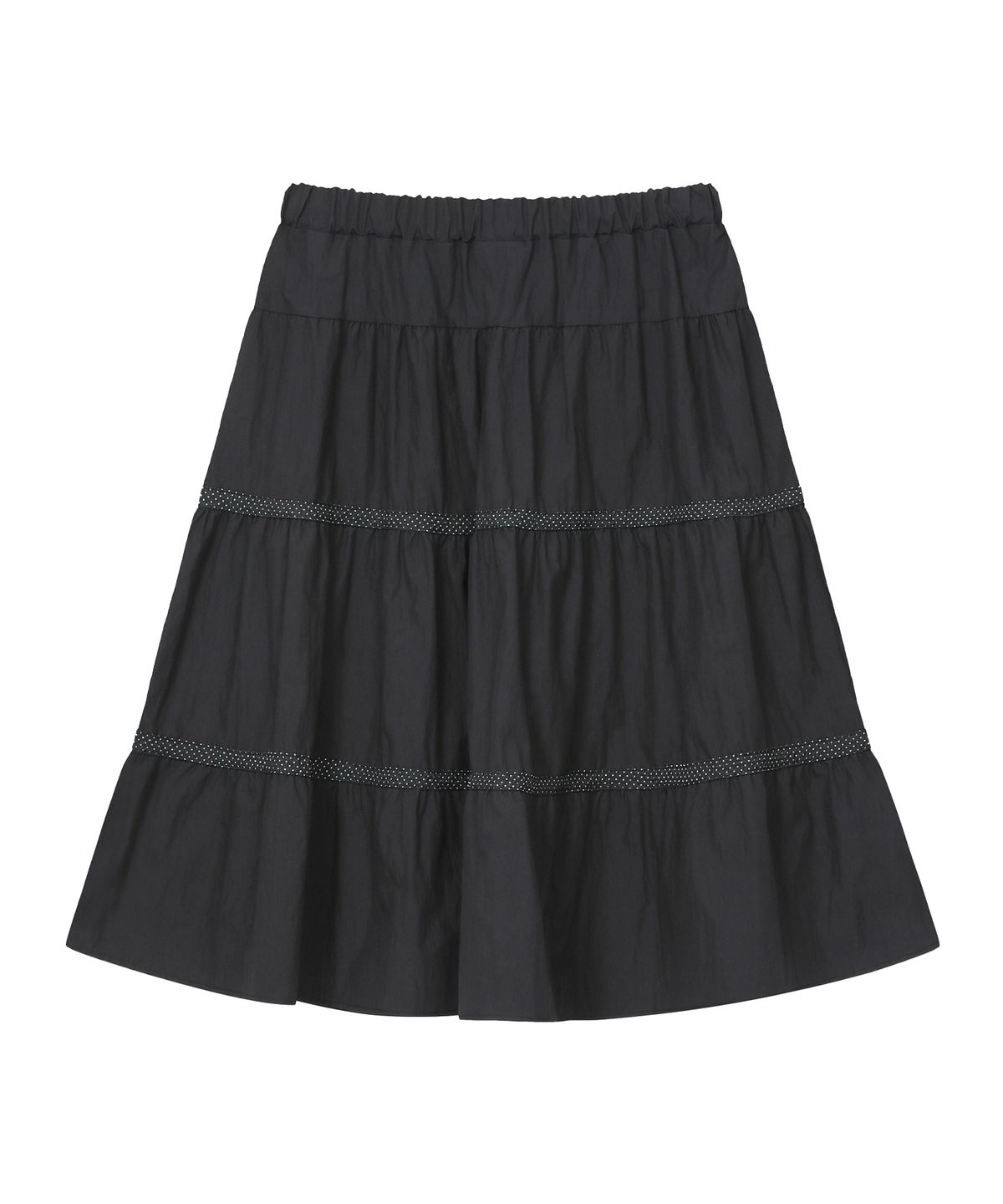 에스이에스티(S'EST) Dot Line Skirt Black