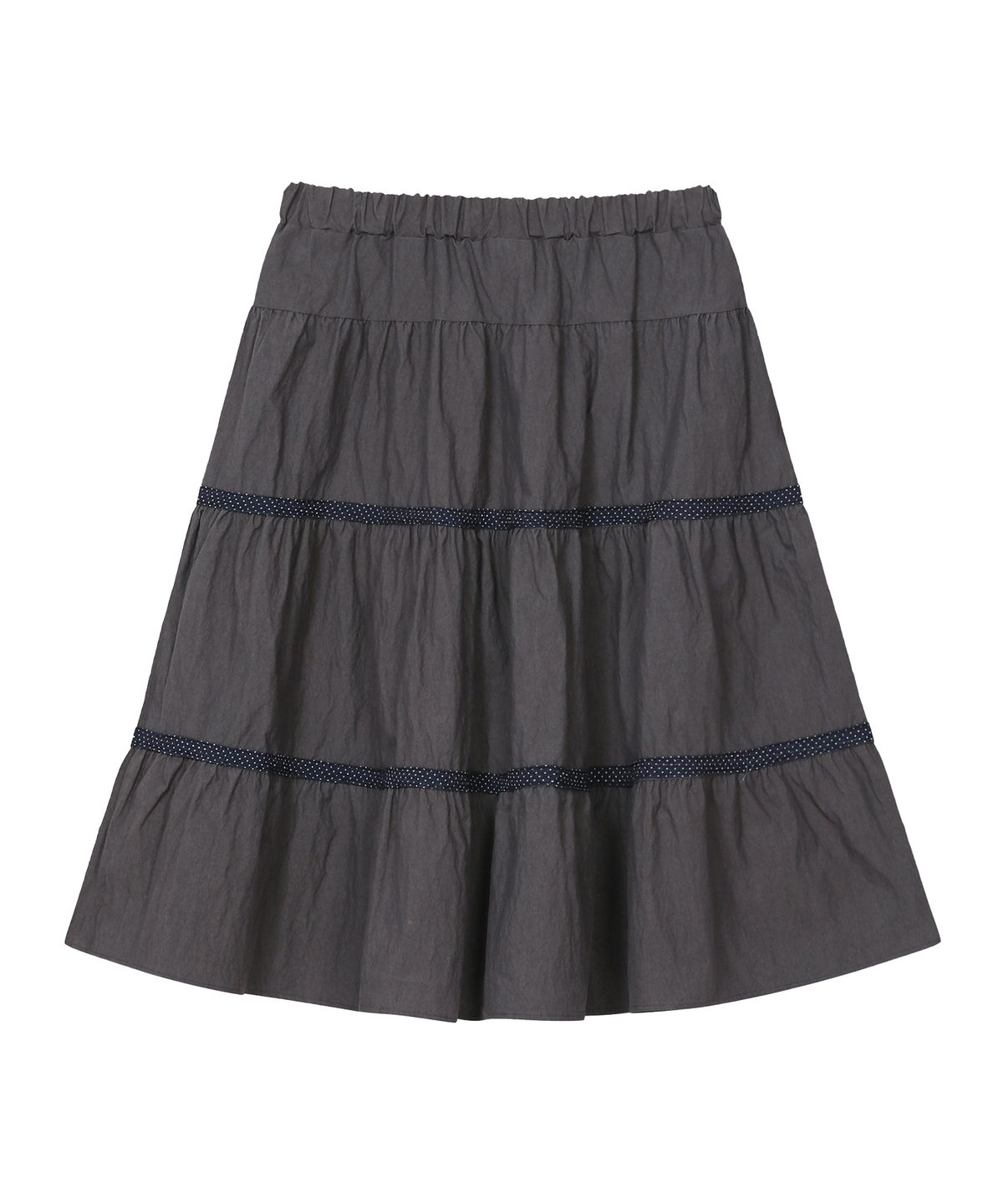 에스이에스티(S'EST) Dot Line Skirt Charcoal
