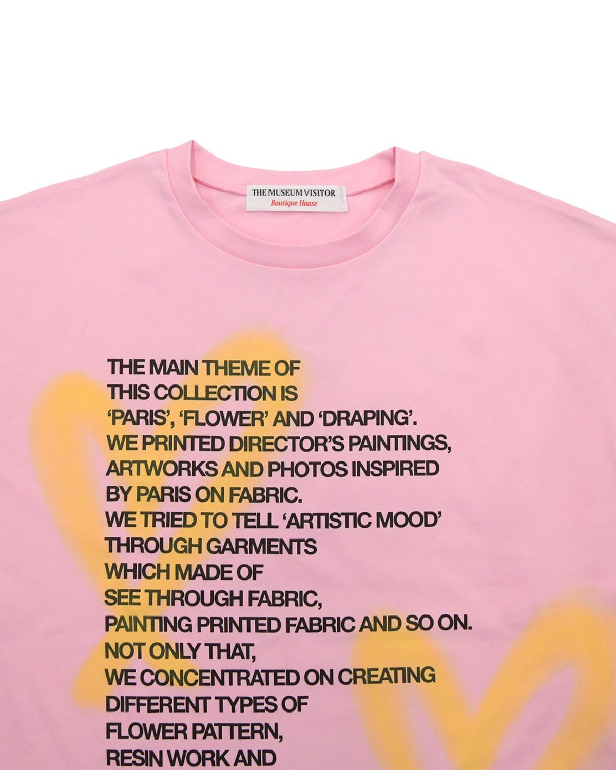더뮤지엄비지터(THEMUSEUMVISITOR) HEART SPRAYED T-SHIRTS (PINK)