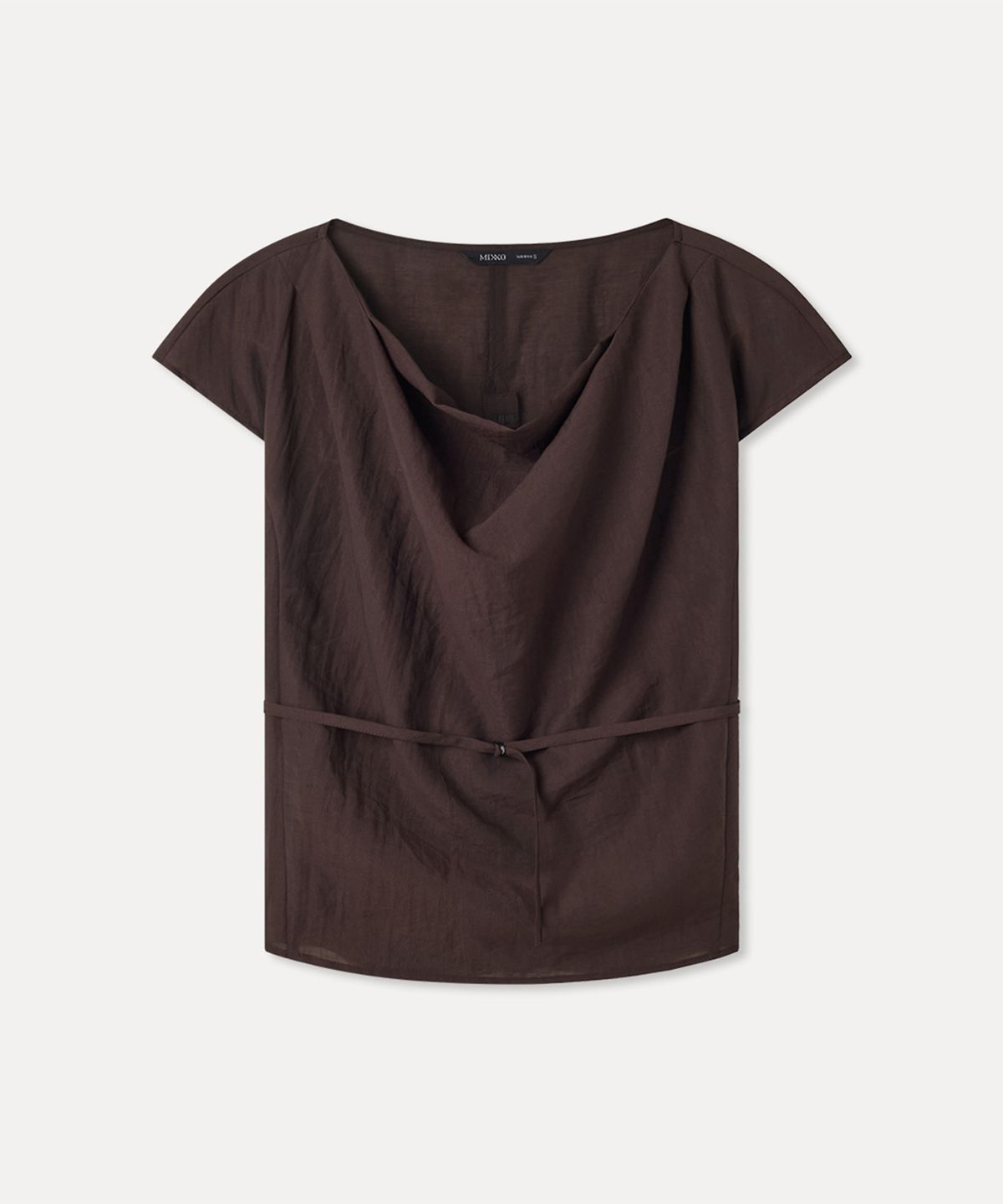 미쏘(MIXXO) Cowl Neck Short Sleeve Blouse MIWBWG711B MIWBWG91QB