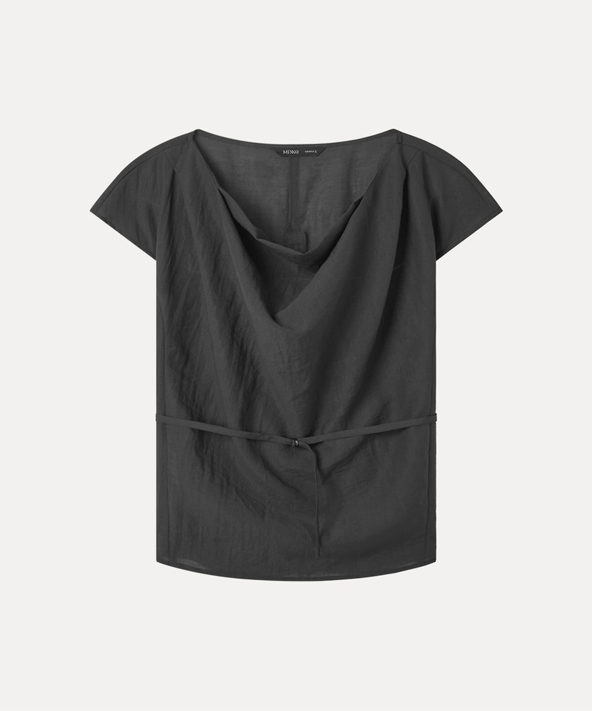 미쏘(MIXXO) Cowl Neck Short Sleeve Blouse MIWBWG711B MIWBWG91QB