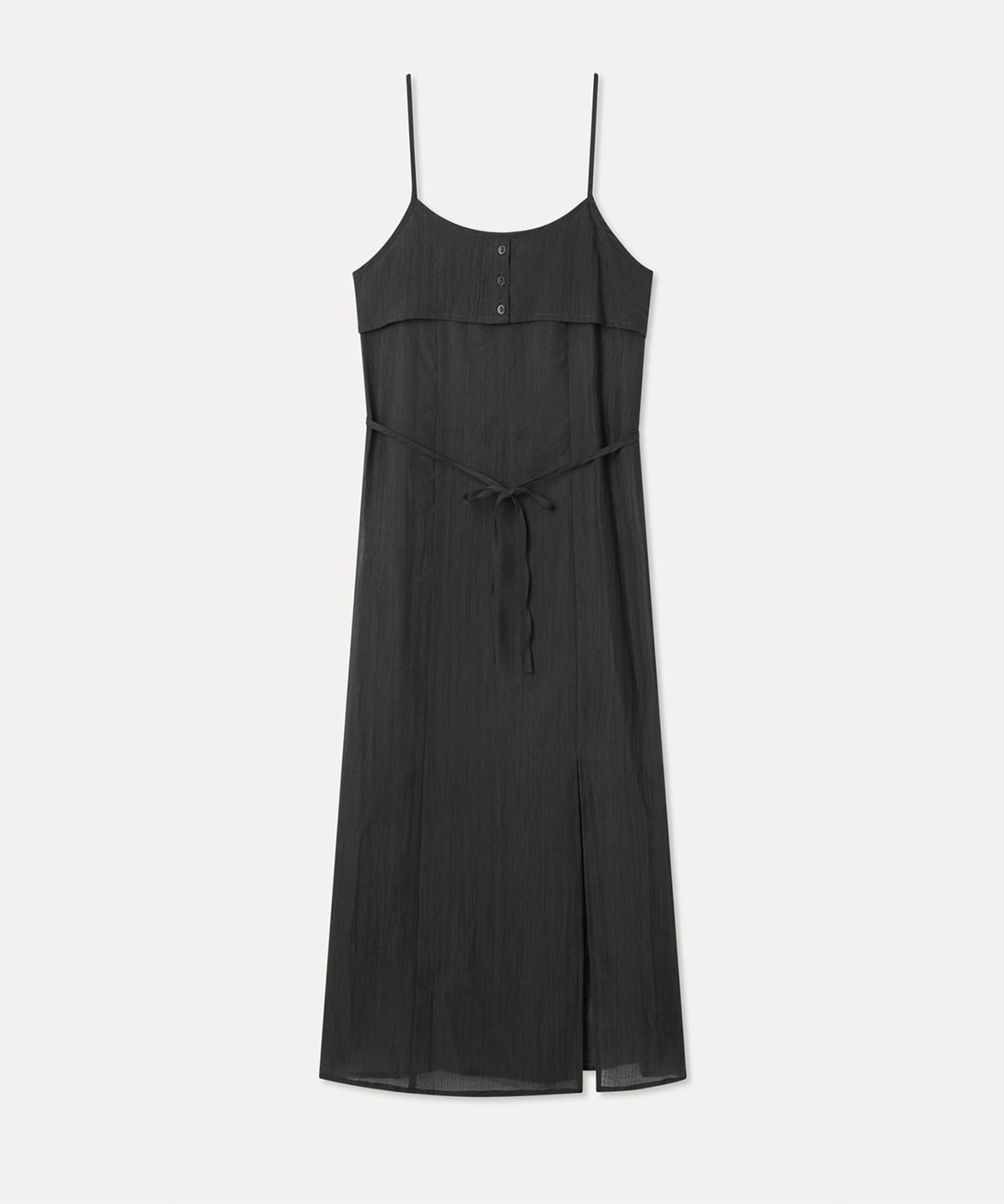 미쏘(MIXXO) 버튼업 시스루 롱 원피스_MIWOWG601B
