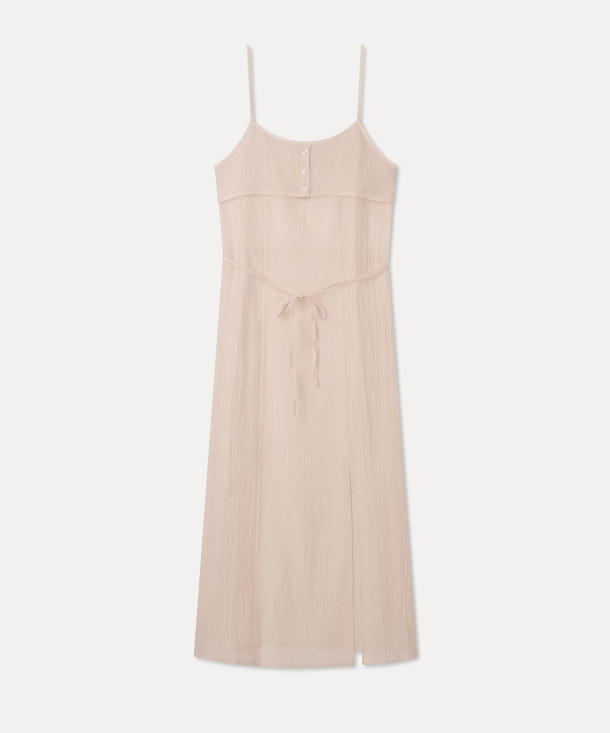 미쏘(MIXXO) 버튼업 시스루 롱 원피스_MIWOWG601B