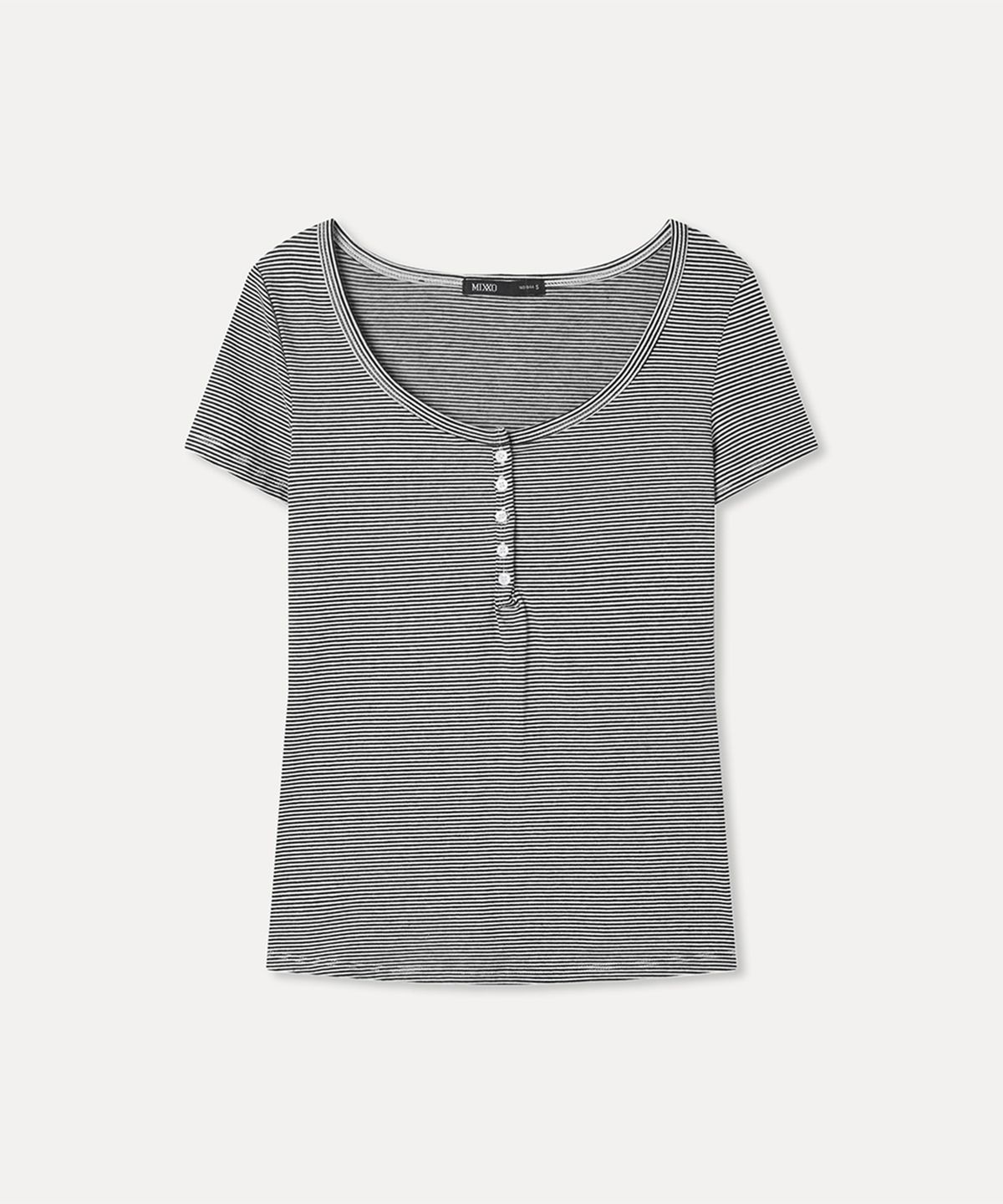 미쏘(MIXXO) 버튼업 반팔 티셔츠