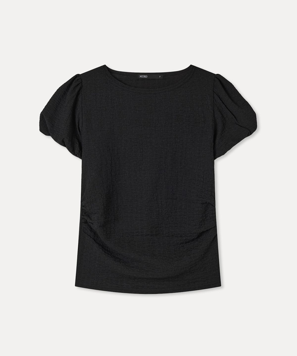 미쏘(MIXXO) 링클 퍼프 반팔 티셔츠_MIWHWG62MS
