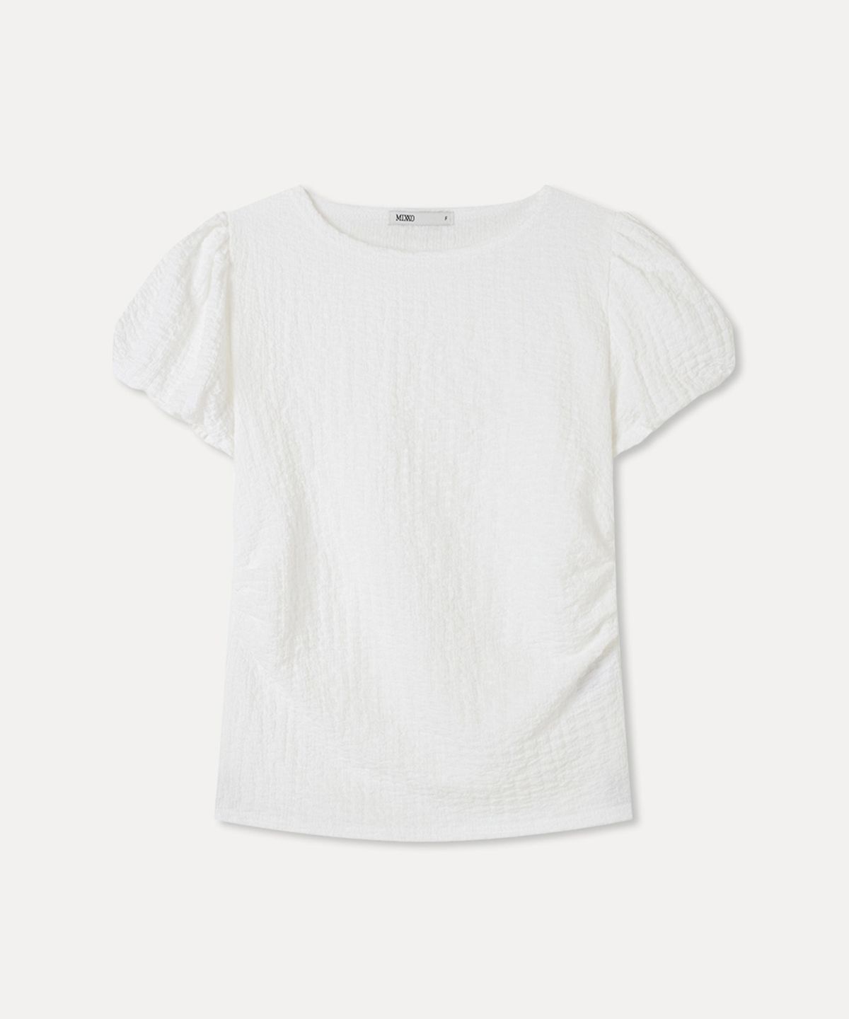 미쏘(MIXXO) 링클 퍼프 반팔 티셔츠_MIWHWG62MS