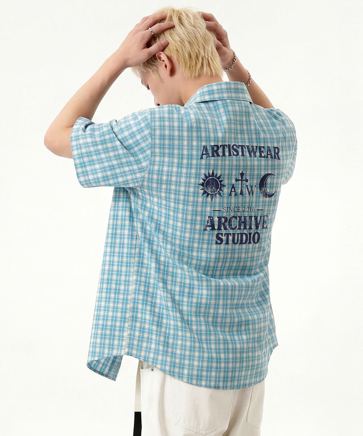 아티스트웨어(ARTISTWEAR) [ATW] 썬앤문 체크 하프셔츠 - 2COLOR